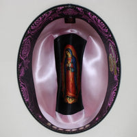 Sombrero White Diamonds 1000X Virgen de Guadalupe Sinaloa Style Cowboy Straw Hat