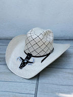 Sombrero Cuernos Chuecos 100X Oscar Diamond Style Cowboy Straw Hat - OriginalWestern.com