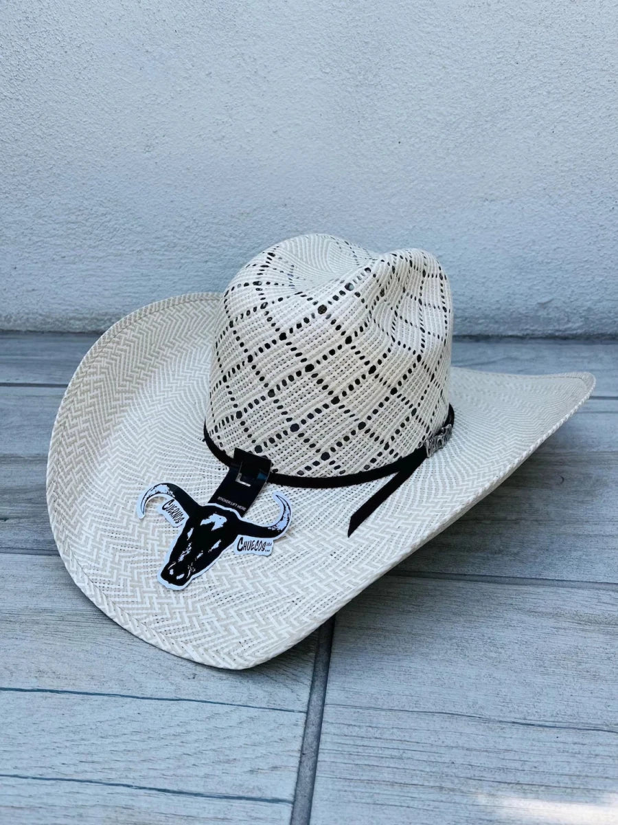 Sombrero Cuernos Chuecos 100X Oscar Diamond Style Cowboy Straw Hat - OriginalWestern.com