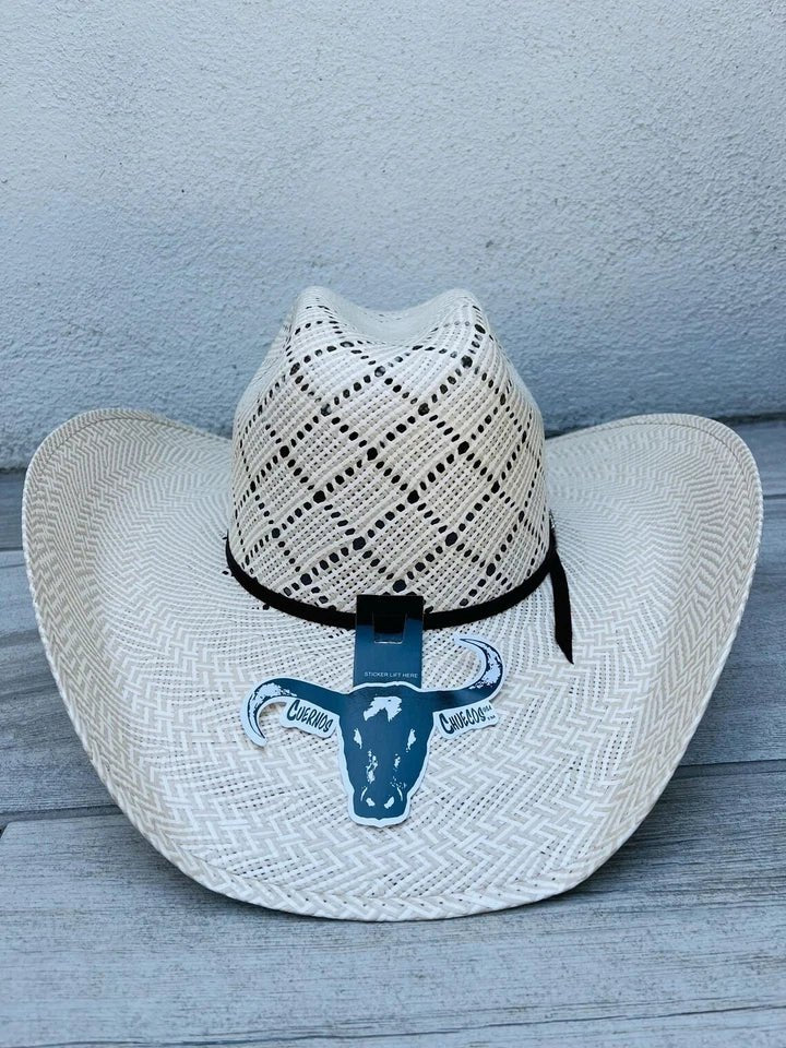 Sombrero Cuernos Chuecos 100X Oscar Diamond Style Cowboy Straw Hat - OriginalWestern.com