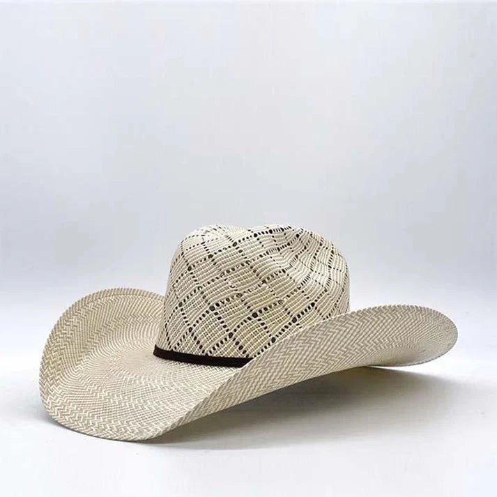 Sombrero Cuernos Chuecos 100X Oscar Diamond Style Cowboy Straw Hat - OriginalWestern.com