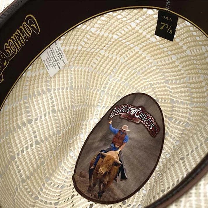 Sombrero Cuernos Chuecos 100X Oscar Diamond Style Cowboy Straw Hat - OriginalWestern.com