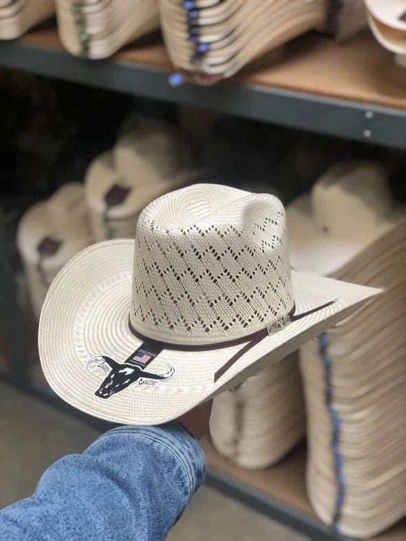 Sombrero Cuernos Chuecos 100X Quarter Horse Style Cowboy Straw Hat - OriginalWestern.com
