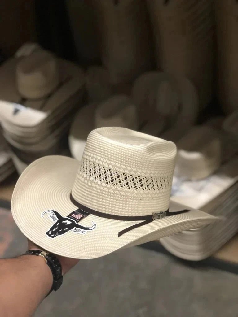 Sombrero Cuernos Chuecos 100X Renegado Bicolor Style Western Cowboy Straw Hat - OriginalWestern.com