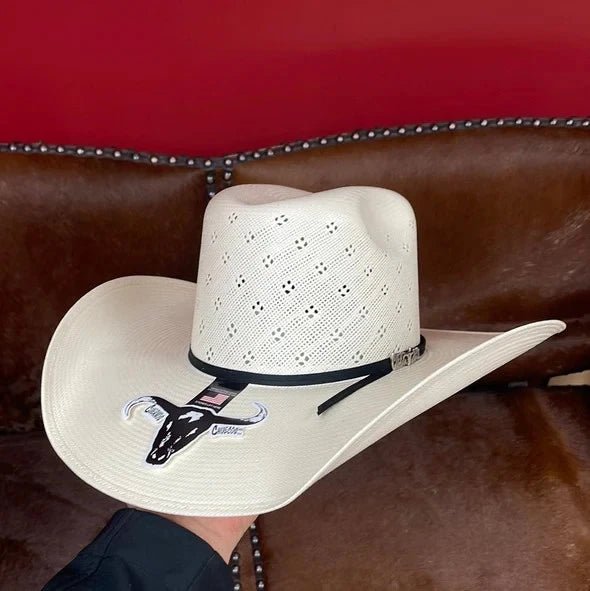 Sombrero Cuernos Chuecos 100X Renegado Flower Style Cowboy Straw Hat - OriginalWestern.com