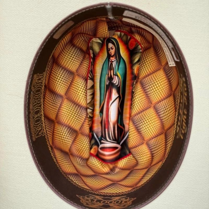 Sombrero Morcon 1,000X Virgen de Guadalupe Sinaloa Western Cowboy Straw Hat - OriginalWestern.com