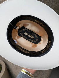 Sombrero Panama 5,000X El Patron Style with Ostrich Cowboy Shantung Straw Hat - OriginalWestern.com