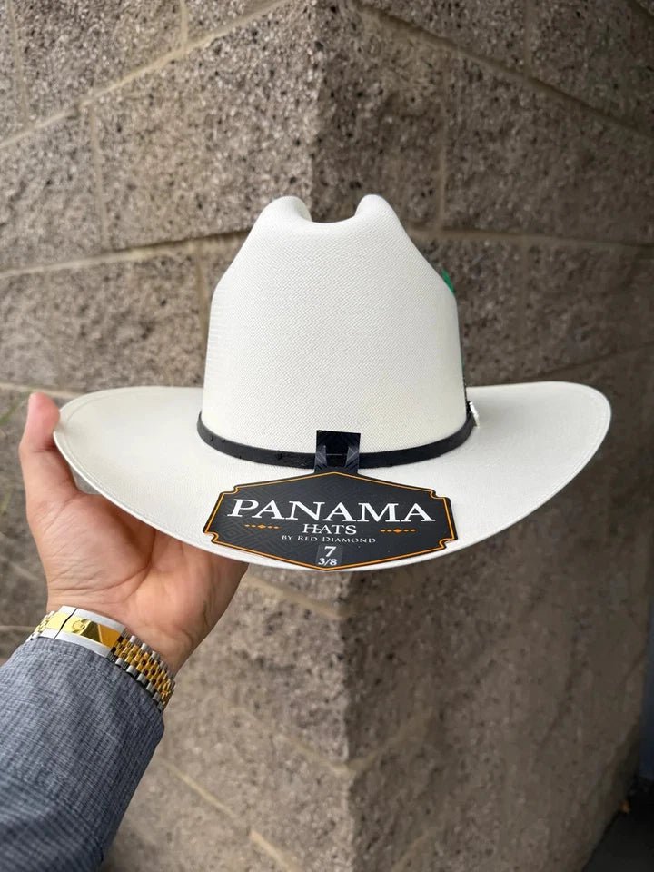Sombrero Panama 5,000X El Patron Style with Ostrich Cowboy Shantung Straw Hat - OriginalWestern.com