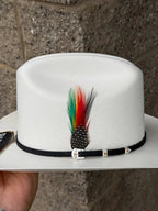 Sombrero Panama 5,000X El Patron Style with Ostrich Cowboy Shantung Straw Hat - OriginalWestern.com
