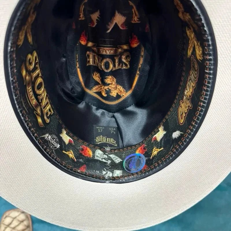 Sombrero Stone 1000X Sinaloa Style Gallos Gamecocks Western Cowboy Straw Hat - OriginalWestern.com