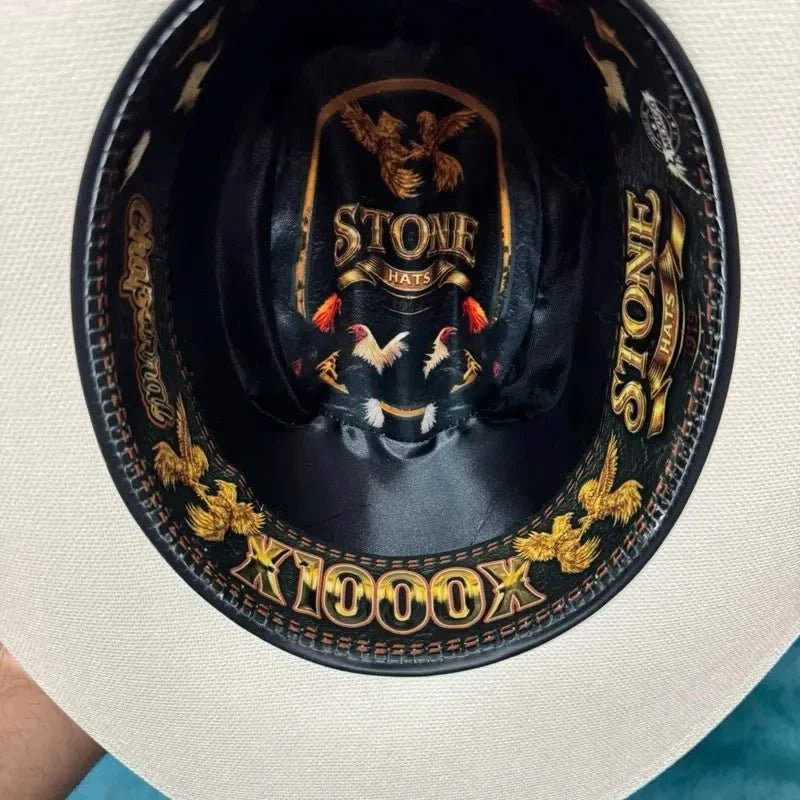 Sombrero Stone 1000X Sinaloa Style Gallos Gamecocks Western Cowboy Straw Hat - OriginalWestern.com