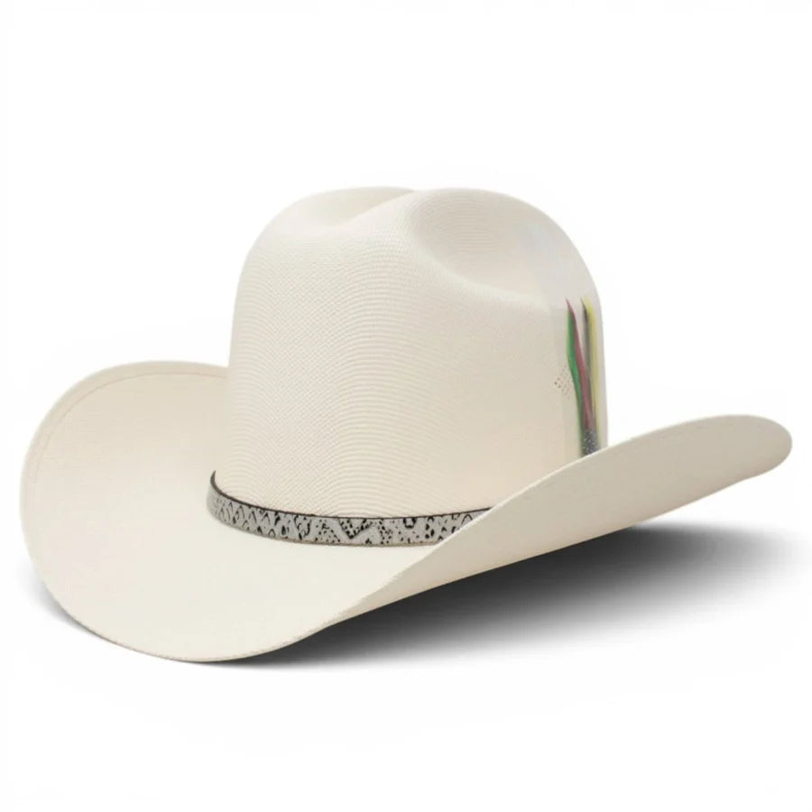 Men's Tombstone 1000X Laredo Style Western Cowboy Straw Hat with Snakeskin Band