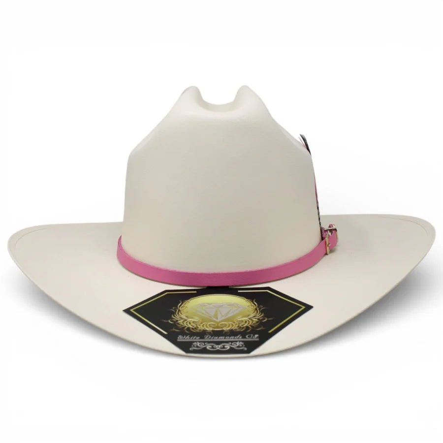 Sombrero White Diamonds 1000X Virgen de Guadalupe Sinaloa Style Cowboy Straw Hat - OriginalWestern.com