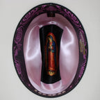 Sombrero White Diamonds 1000X Virgen de Guadalupe Sinaloa Style Cowboy Straw Hat - OriginalWestern.com