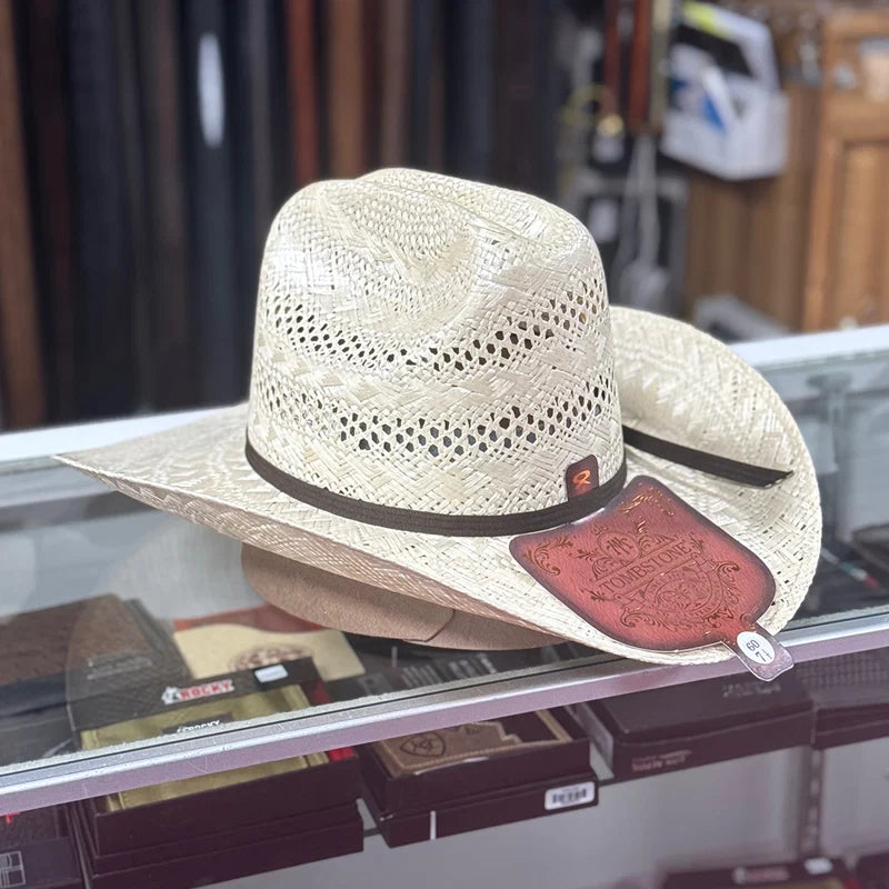 Tombstone Sonora Sisal Quarter Horse Style Western Cowboy Shantung Straw Hat