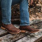 Soto Boots Mens Out of the Wild Cognac Ostrich Print Boots H50031 - OriginalWestern.com