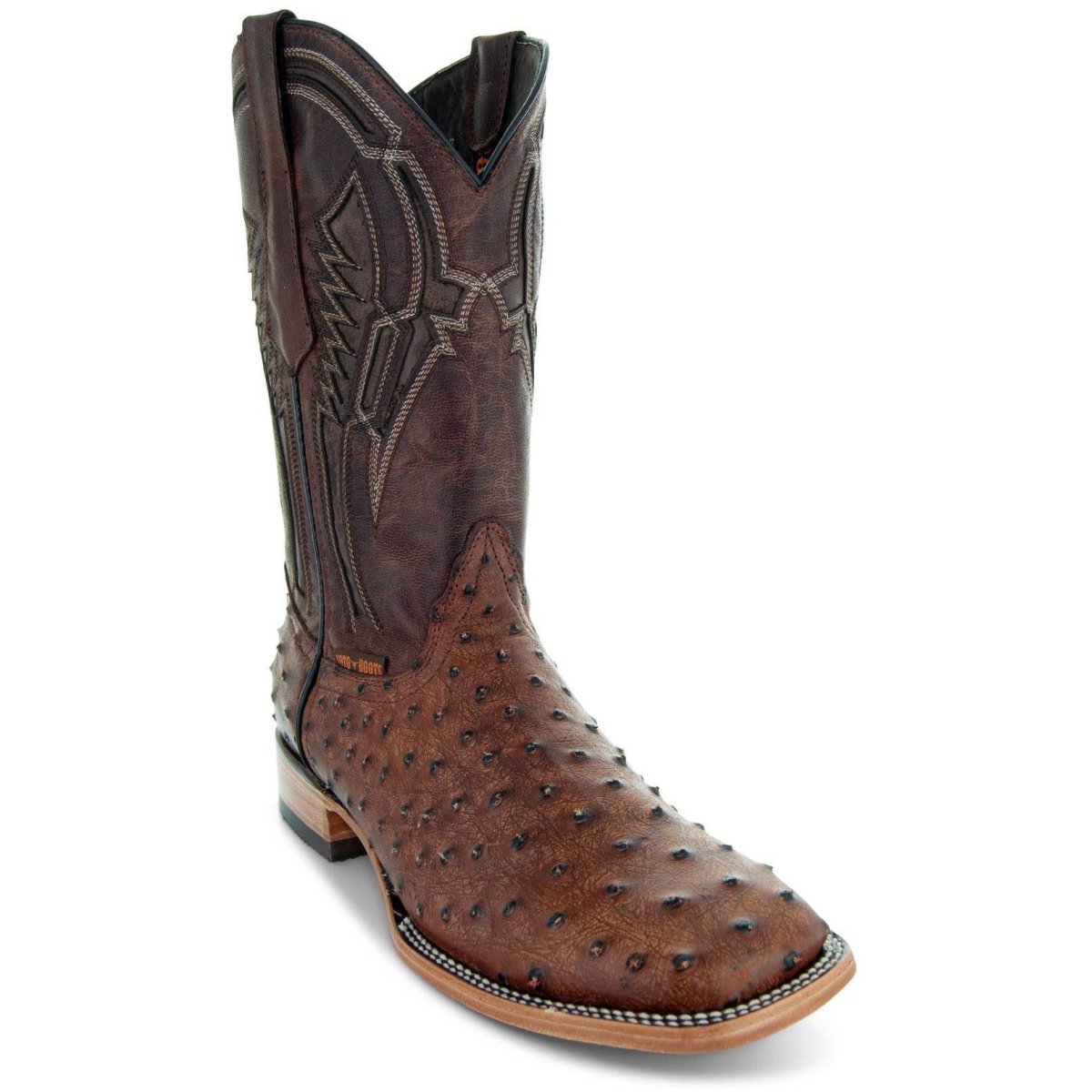 Soto Boots Mens Out of the Wild Cognac Ostrich Print Boots H50031 - OriginalWestern.com