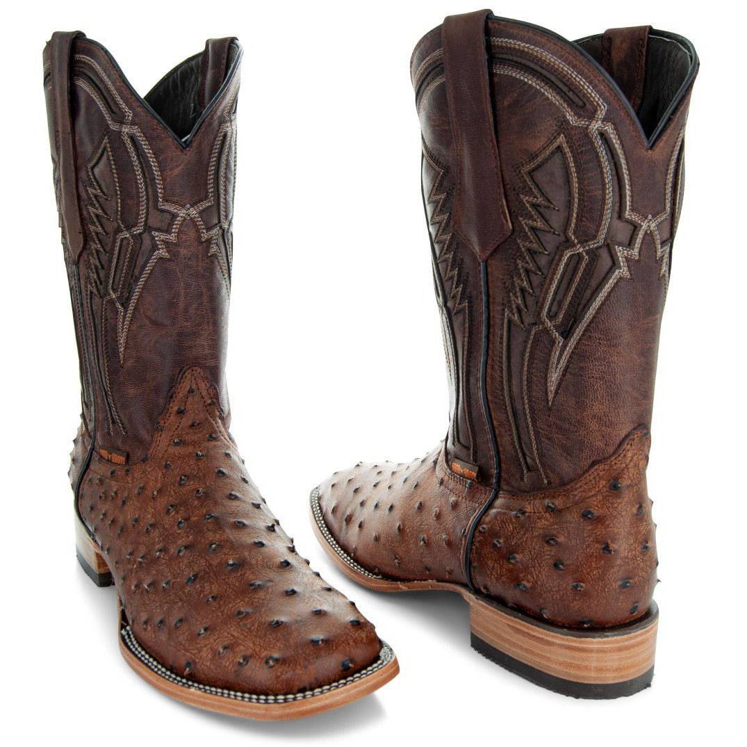 Soto Boots Mens Out of the Wild Cognac Ostrich Print Boots H50031 - OriginalWestern.com
