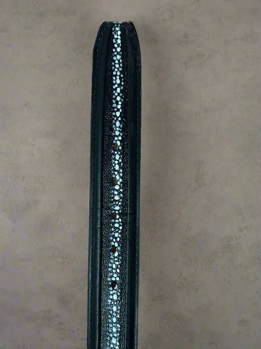 Stingray Mantarraya Print Western Belt with Removable Buckle - Black - OriginalWestern.com