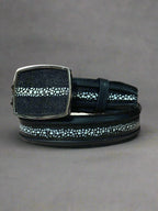 Stingray Mantarraya Print Western Belt with Removable Buckle - Black - OriginalWestern.com