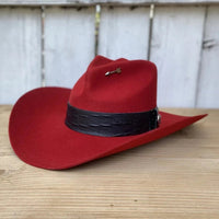 Stone Hats 100X Western Cowboy Felt Hat Tempo Style for Men"s and Women"s-Red - OriginalWestern.com