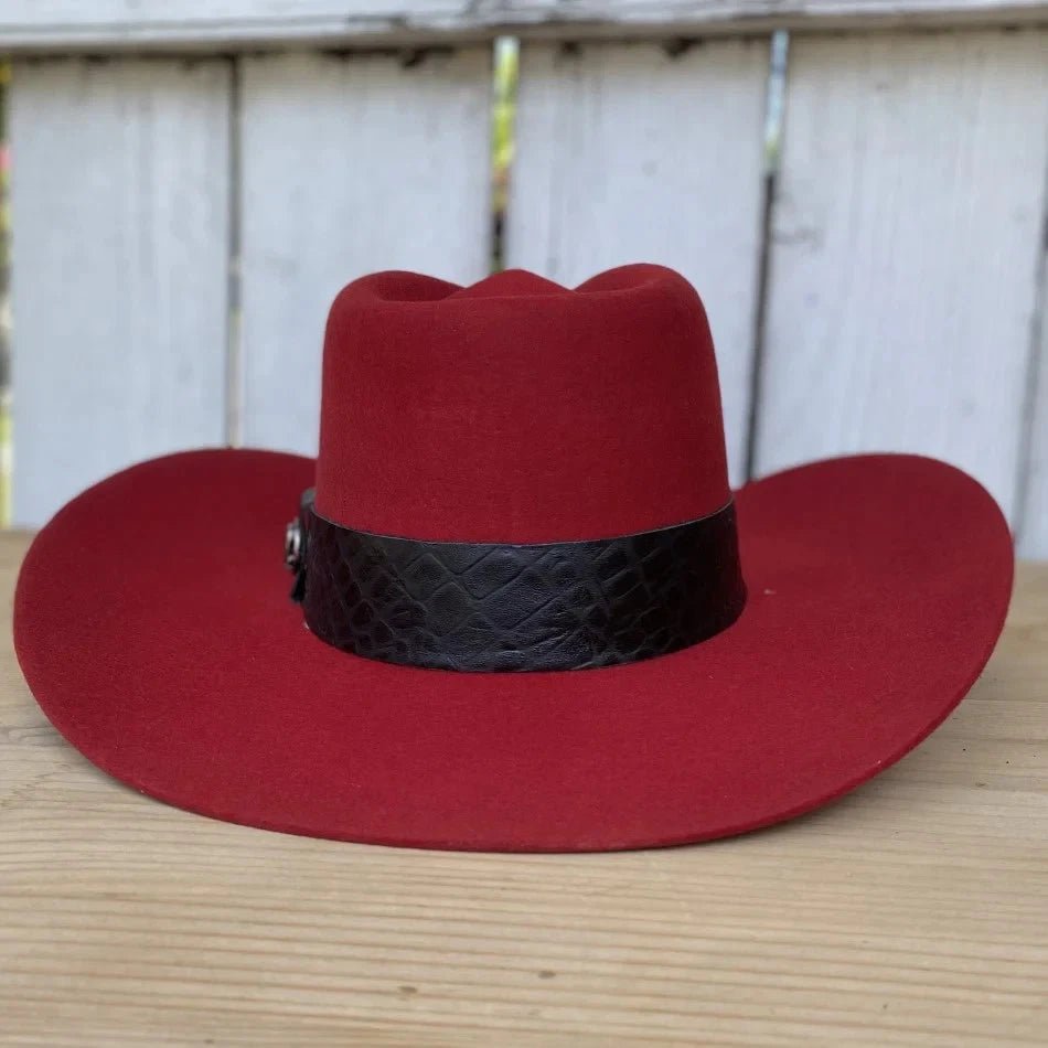 Stone Hats 100X Western Cowboy Felt Hat Tempo Style for Men"s and Women"s-Red - OriginalWestern.com