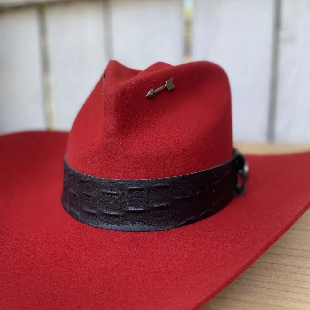 Stone Hats 100X Western Cowboy Felt Hat Tempo Style for Men"s and Women"s-Red - OriginalWestern.com