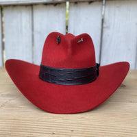 Stone Hats 100X Western Cowboy Felt Hat Tempo Style for Men"s and Women"s-Red - OriginalWestern.com