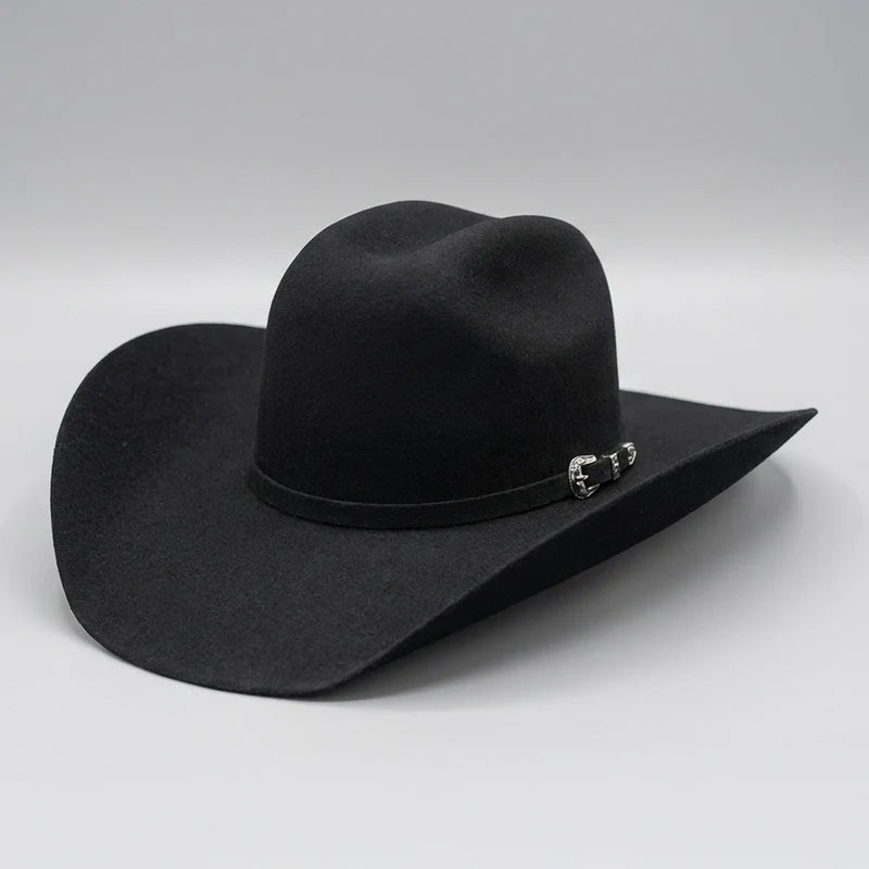 Texana Cuernos Chuecos 100X Marlboro Oscar Style Beaver Fur Felt Cowboy Hat - Black - OriginalWestern.com