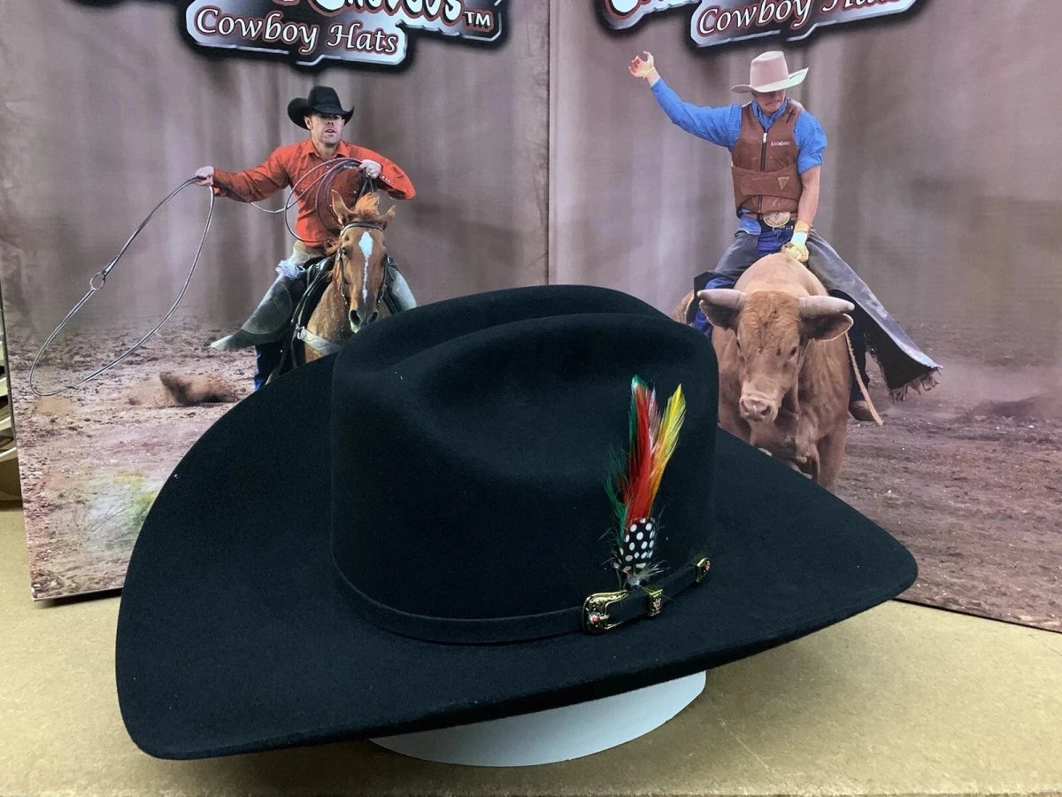 Texana Cuernos Chuecos 100X Sinaloa (Chaparral) Style Beaver Fur Felt Hat-Black - OriginalWestern.com