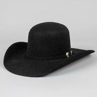 Texana Cuernos Chuecos 30X Open Crown Style Rabbit Fur Felt Cowboy Hat - Black - OriginalWestern.com