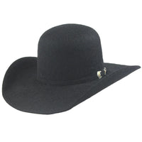 Texana Cuernos Chuecos 30X Open Crown Style Rabbit Fur Felt Cowboy Hat - Black - OriginalWestern.com
