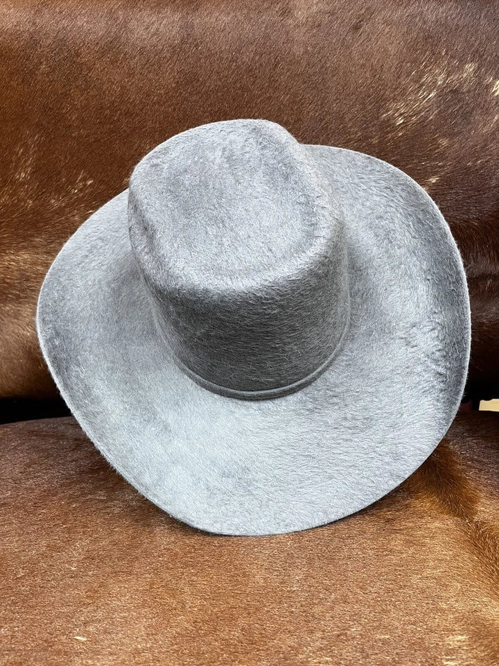 Texana Cuernos Chuecos 30X Vakera Brick Crown Style Rabbit Fur Felt Cowboy Hat - Granite - OriginalWestern.com