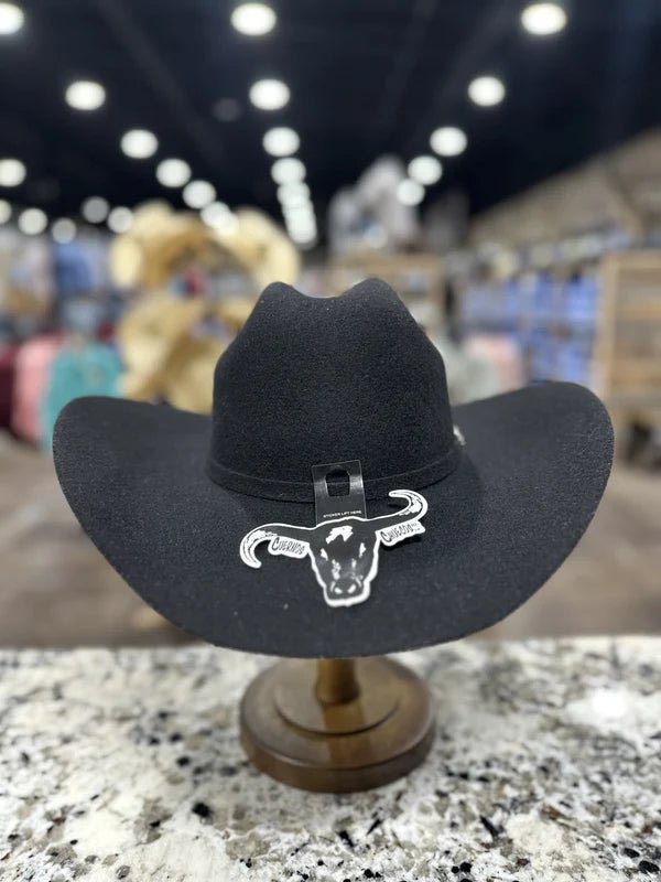 Texana Cuernos Chuecos 6X Oscar Style Western Cowboy Fur Felt Hat - Black - OriginalWestern.com