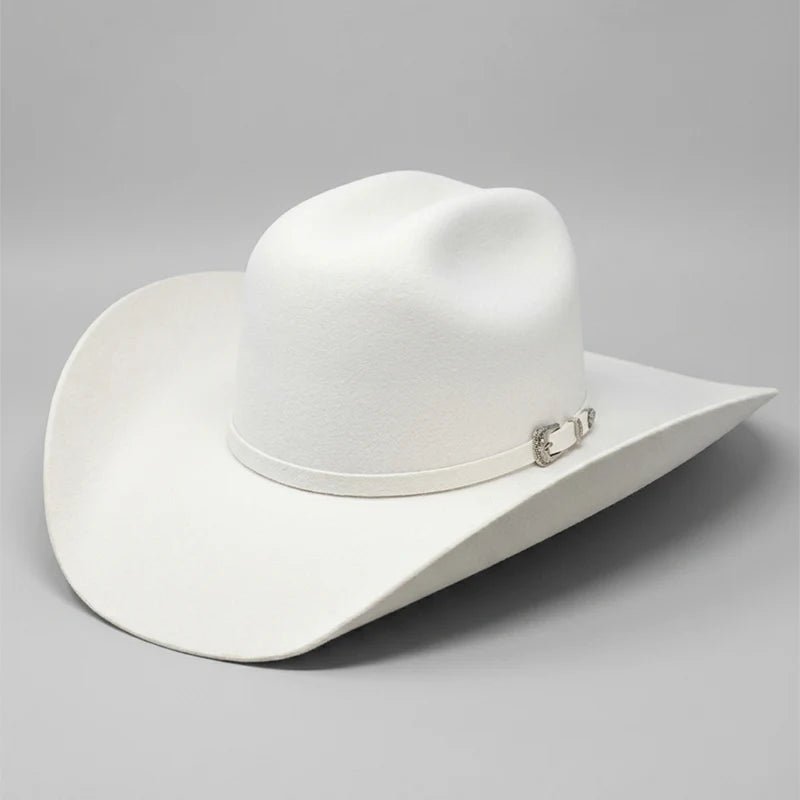Texana Cuernos Chuecos 6X Oscar Style Western Cowboy Fur Felt Hat - White - OriginalWestern.com