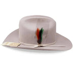 Texana Morcon 20X Sinaloa Style with Feathers Cowboy Felt Hat -Platinum Grey - OriginalWestern.com
