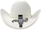 Texana Original Cuernos Chuecos 6X Joan Sebastian Style con Plumas White - OriginalWestern.com