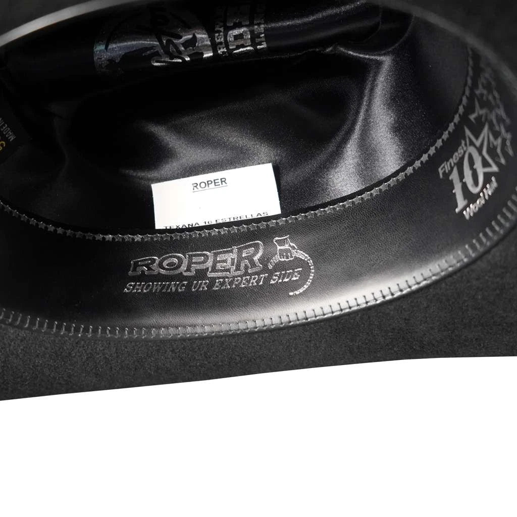 Texana Tombstone 10X Roper Style Western Cowboy Fur Felt Hat - Black - OriginalWestern.com