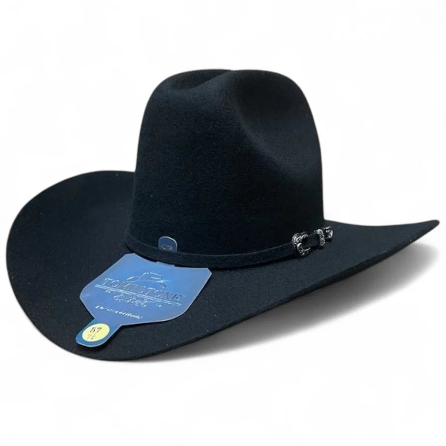 Tombstone 20X Sonora Style Western Cowboy Fur Felt Hat - Black