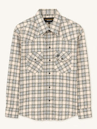 The American West - Short-Sleeve Plaid Western Shirt - Beige - OriginalWestern.com