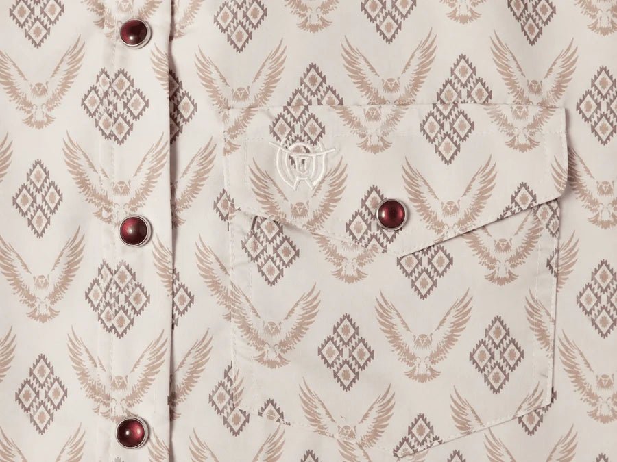 The American West - Short-Sleeve Plaid Western Shirt – Beige AW-506 - OriginalWestern.com