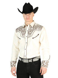 The General Embroidery Western Shirt Beige/Black 44196 - OriginalWestern.com
