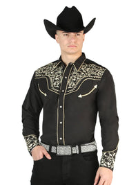 The General Embroidery Western Shirt Black/Gold 44195 - OriginalWestern.com