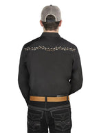 The General Embroidery Western Shirt Black/Gold 44200 - OriginalWestern.com