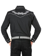 The General Embroidery Western Shirt Black/White 40987 - OriginalWestern.com