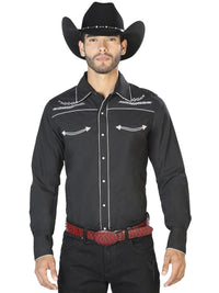 The General Embroidery Western Shirt Black/White 42949 - OriginalWestern.com
