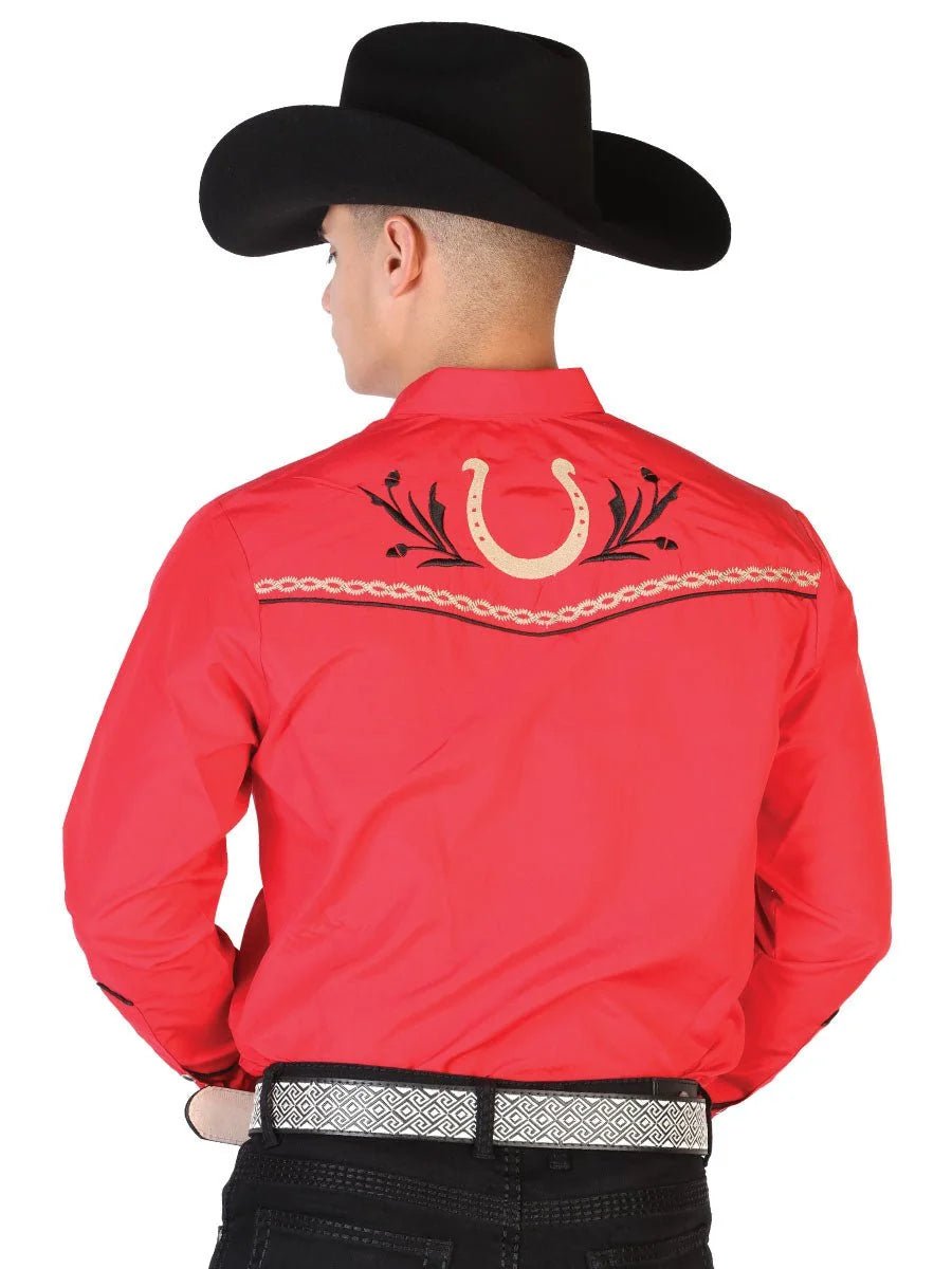 The General Embroidery Western Shirt Red/Black 43294 - OriginalWestern.com