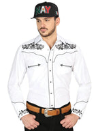 The General Embroidery Western Shirt White/Black 40988 - OriginalWestern.com