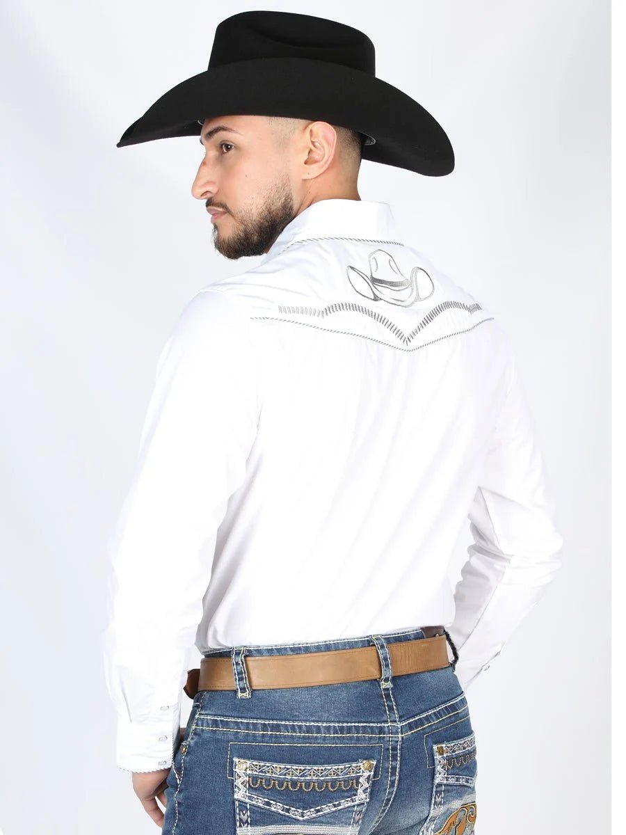 The General Embroidery Western Shirt White/Black 44298 - OriginalWestern.com