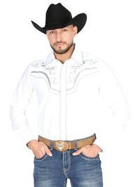 The General Embroidery Western Shirt White/Black 44298 - OriginalWestern.com